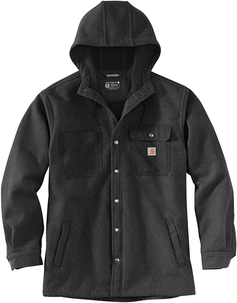 Carhartt Men's Rain Defender Relaxed Fit Heavyweight Hooded Shirt Jacket
