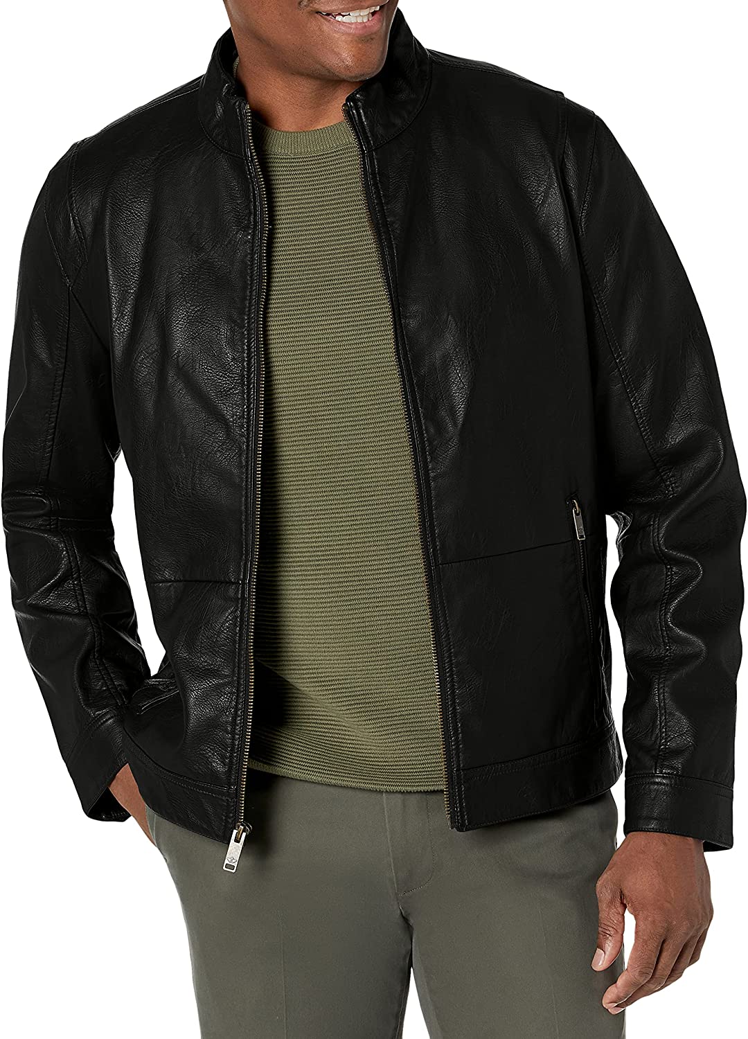 Dockers Men's The Dylan Faux Leather Racer Jacket
