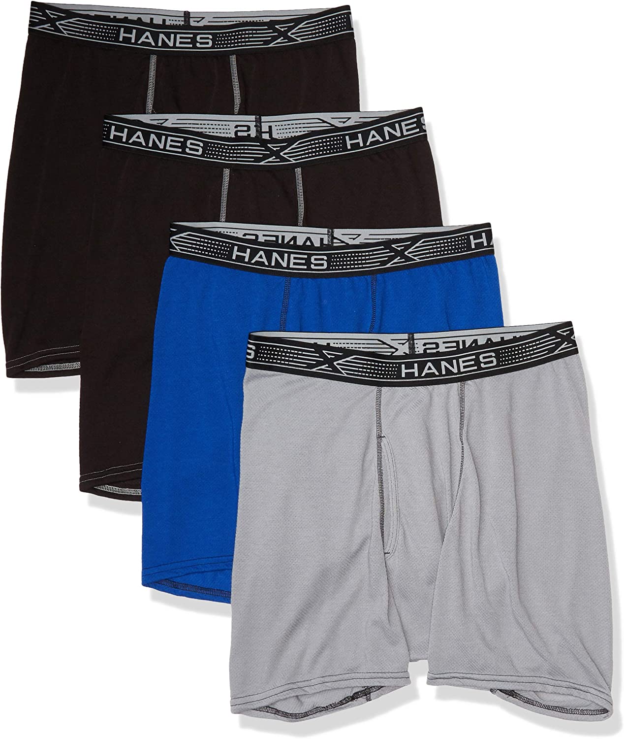 Hanes Ultimate Men's Sport X-Temp Breathable Mesh Boxer Brief 4-Pack