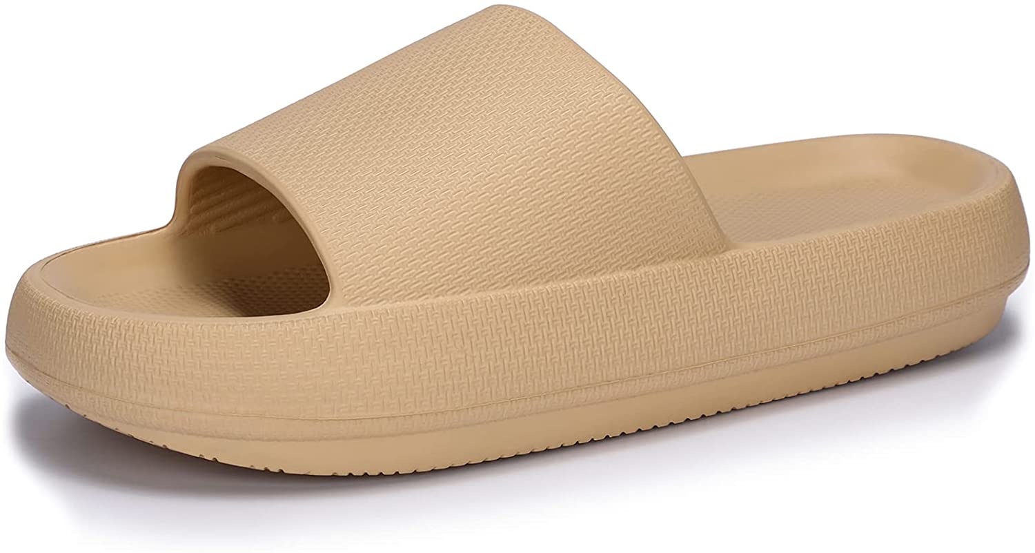 welltree Cloud Slides for Women Men Pillow Slippers Non-Slip Bathroom Shower Sandals Soft Thick Sole Indoor and Outdoor Slides