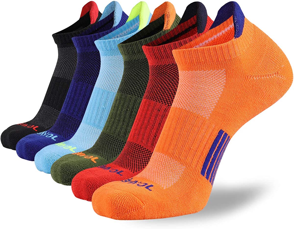 JOYNÉE Men’s Athletic Socks Low Cut Cushion Running Socks Breathable Comfort for Sports 6 Pack