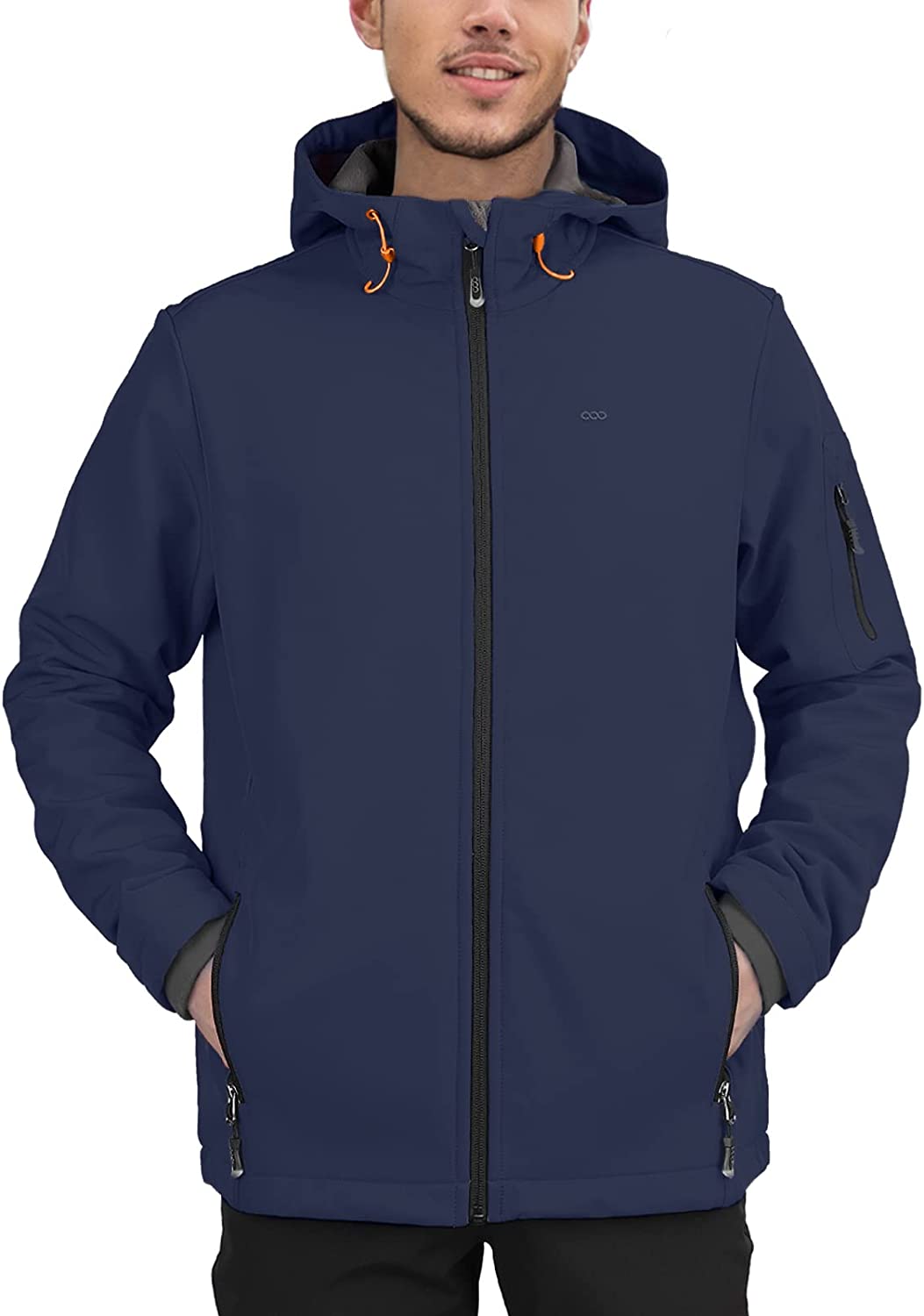 33,000ft Men's Softshell Jacket Fleece Lined, Water Resistant Winter Warm Shell Jacket Coat Lightweight Outdoor Hiking