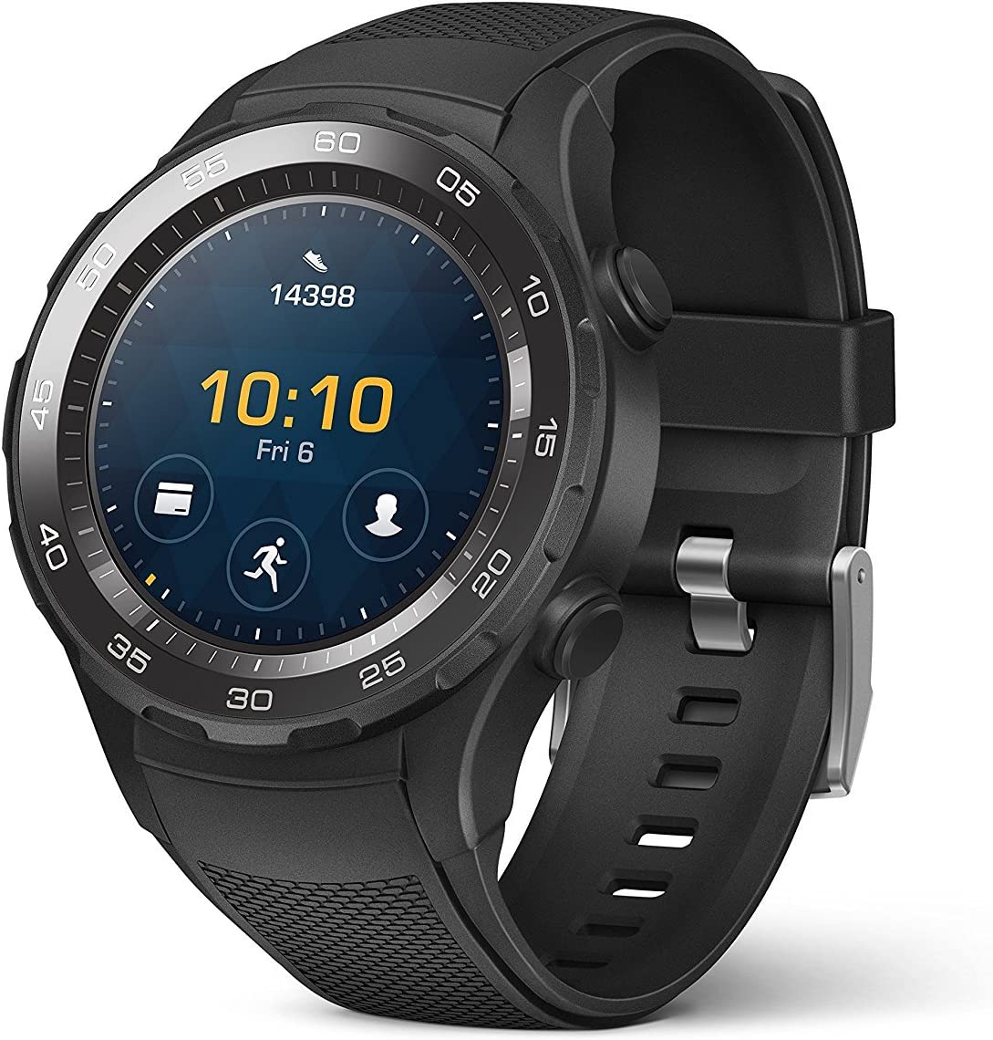 Huawei Watch 2 Sport Smartwatch - Ceramic Bezel - Carbon Black Strap (US Warranty)