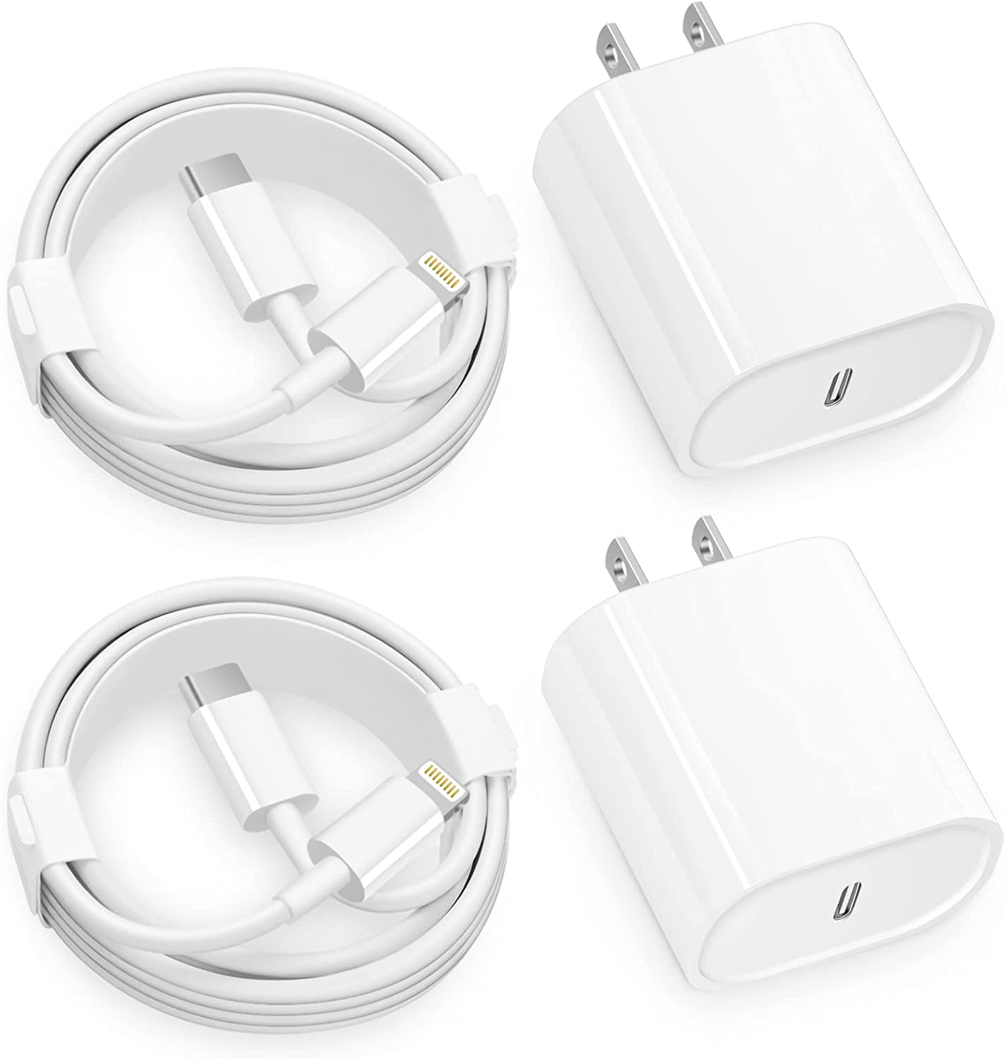 iPhone 12 13 Fast Charger,【Apple MFi Certified】 2-Pack 20W Type C Fast Charger Block with 6FT USB-C to Lightning Cable Compatible with iPhone 13/13 Pro/12/12 Pro/12 Pro Max/11/Xs Max/XR/X, iPad