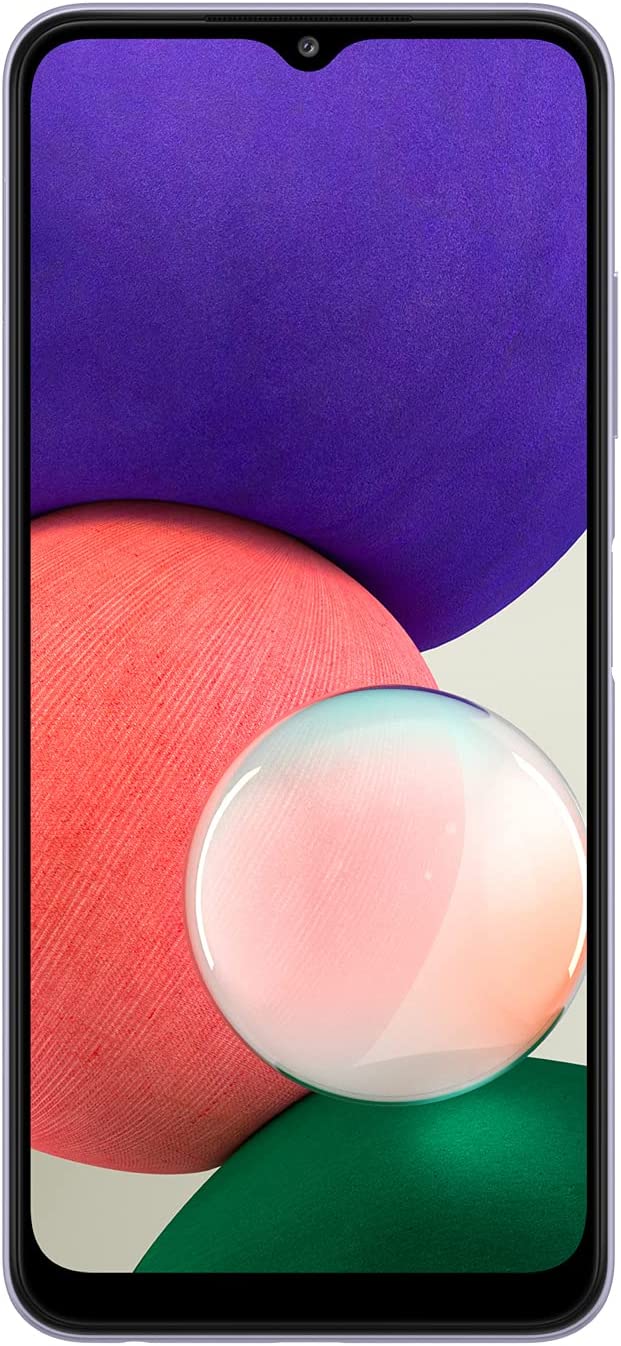 Samsung Galaxy A22 5G 128GB 6GB Ram GSM Factory Unlocked Smartphone International Version - No Warranty - Fast Car Charger Bundle (Violet)