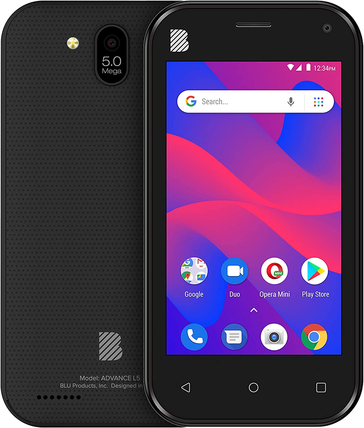 BLU Advance L5 | 2020 | Long Lasting Battery | Unlocked | 4.0” Display | 16GB | 5MP Camera | US Warranty | Black