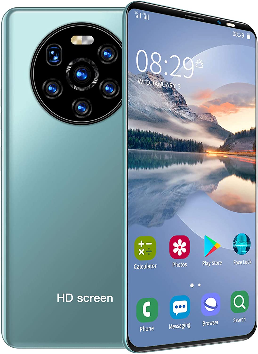 Mate40 Pro Unlocked Smartphone 3G , 5.45in HD Full Screen , Dual Core CPU , Dual Card Slot , HD Front Cameras Rear Cameras , Smooth Operating System , with 3.5MM ,Micro USB Interface