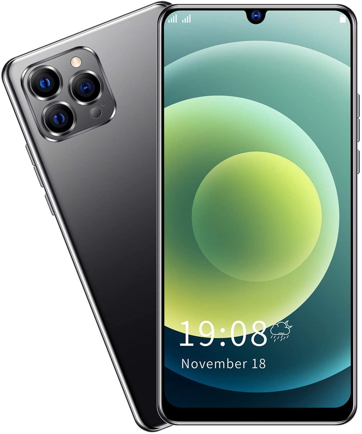 Unlocked Smartphones, 6.26" Waterdrop Screen Android Smartphone with Face Unlock Function, Quad-Core CPU Dual SIM Dual Standby Cell Phones, 1950mah Battery Capacity(Black)