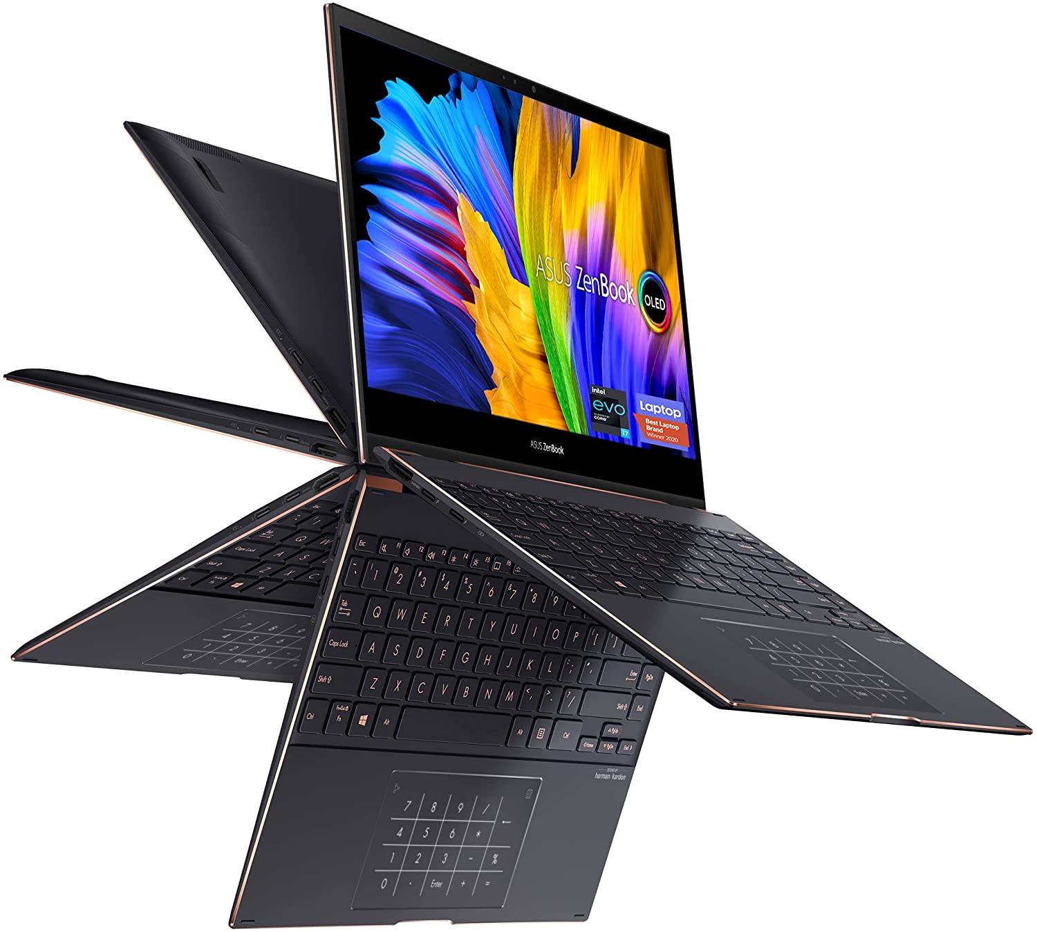 ASUS ZenBook Flip S13 OLED Ultra Slim Laptop, 13.3 4K Touch, Intel Evo Platform Core i7-1165G7 CPU, 16GB RAM, 1TB SSD, Thunderbolt4, TPM, Windows10Pro, AI noise-cancellation, Jade Black, UX371EA-XB76T