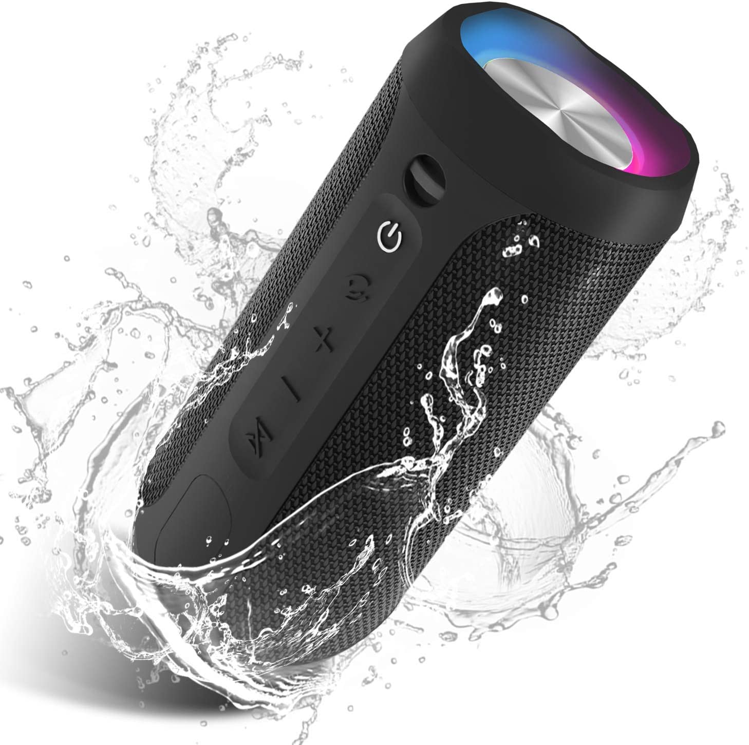 EDUPLINK Portable Bluetooth Speaker Waterproof IPX7 Wireless Speaker with 20W Louder Speakers Switch Between Bluetooth Pairing and Aux-in Mode by Phone Button Black