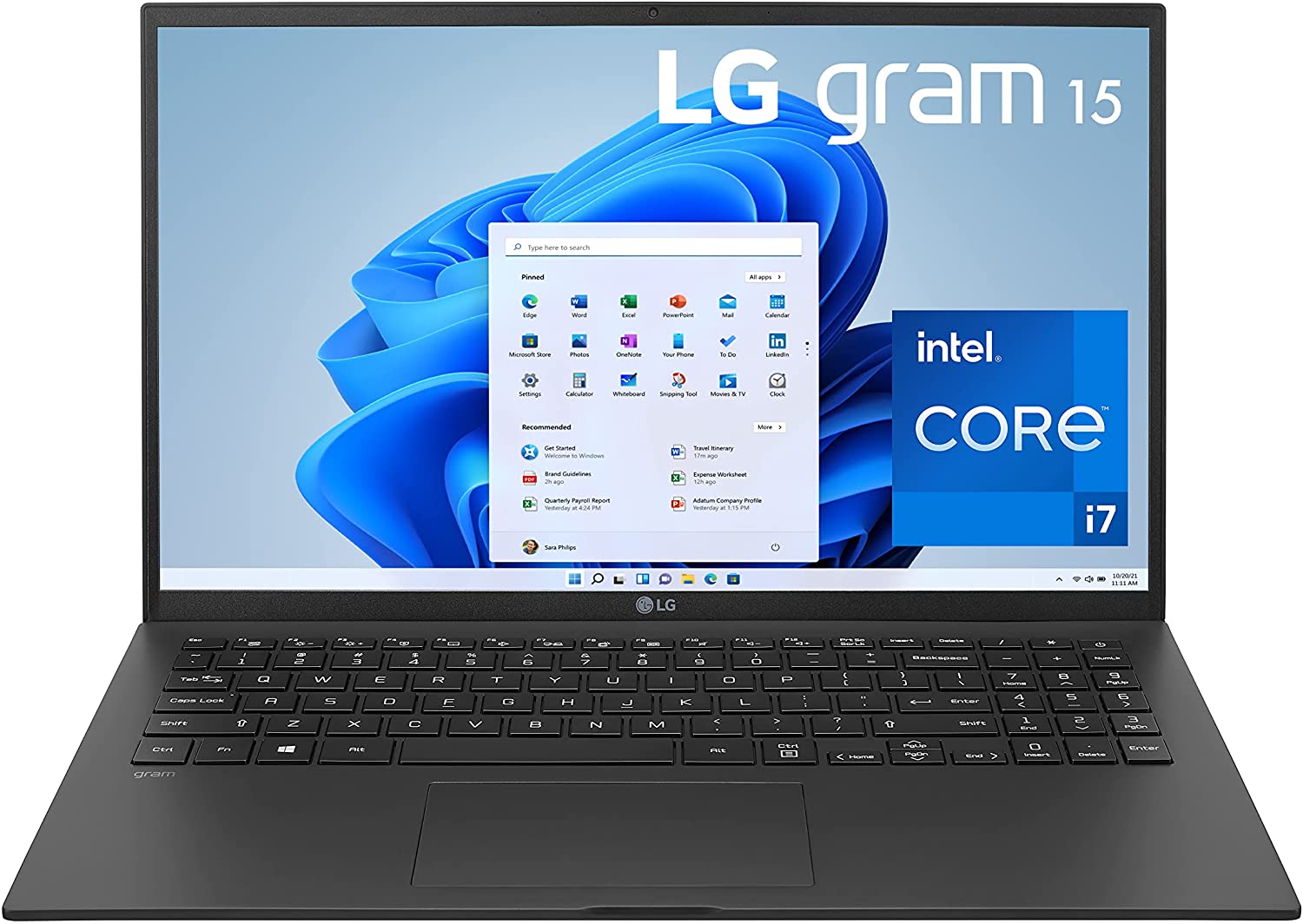 LG Gram 15Z95P Laptop 15.6" Ultra-Lightweight, IPS, FHD (1920 x 1080), Intel CORE i7, 16GB RAM, 512GB SSD, Windows 11 Home, 80Wh Battery, Alexa Built-in, 2X USB-C, HDMI, USB-A – Black