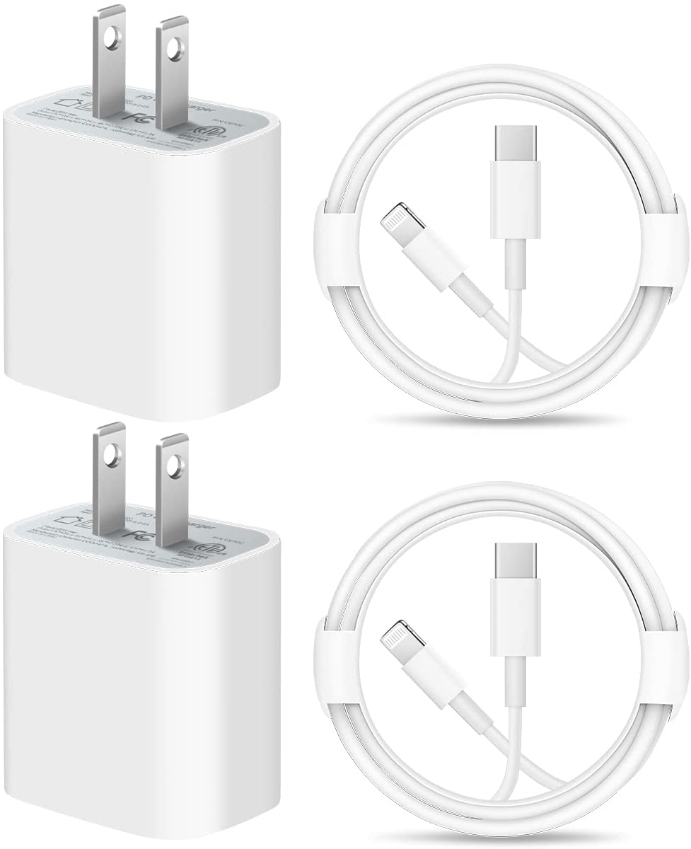 iPhone 11 12 13 Super Fast Charger [Apple MFi Certified] High Speed iPhone Charger 2-Pack 20W PD USB C 6FT Wall Charger Compatible with iPhone 13/13Pro/12/12 Pro/11/11Pro/XS/Max/XR/X/8/8 Plus,iPad