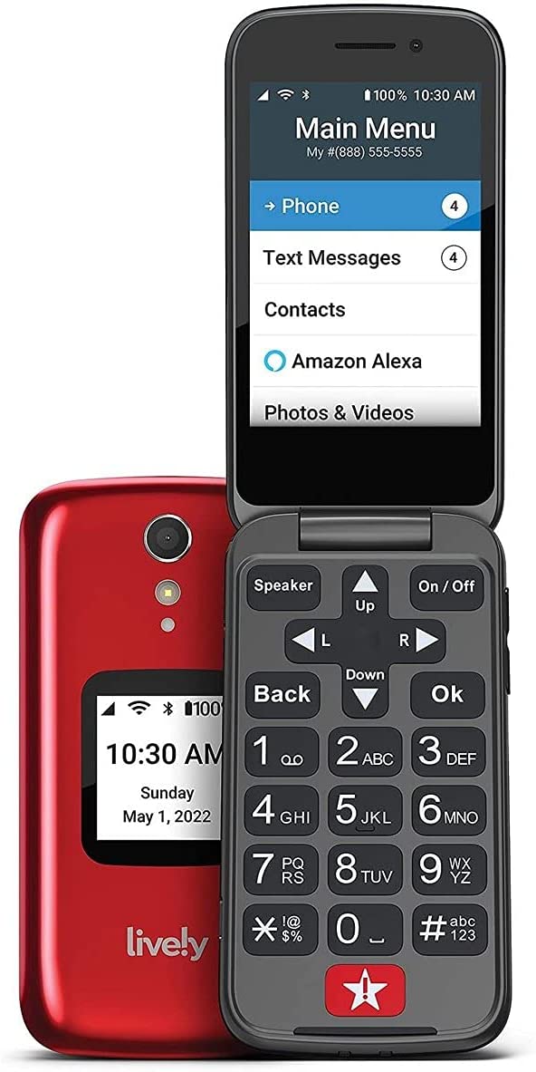 Jitterbug Flip2 Cell Phone for Seniors Red