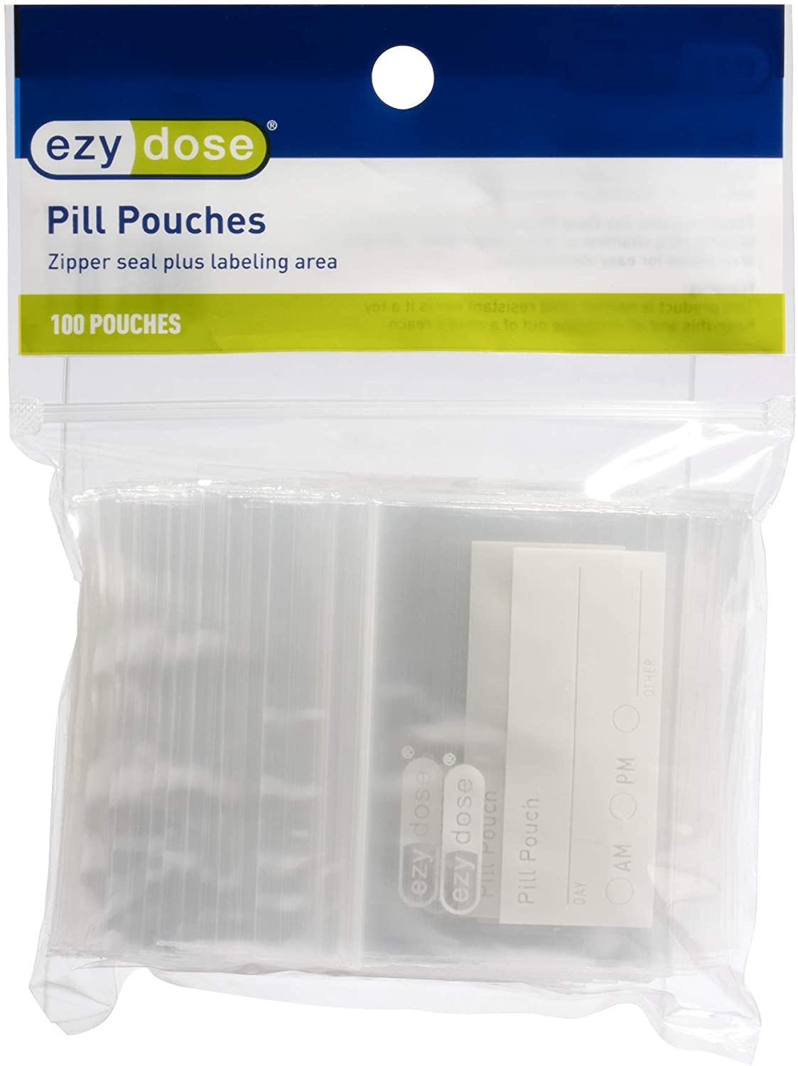 Ezy Dose Pill Packs | Pill and Vitamin Organizer Pouches | 100 Count | Disposable