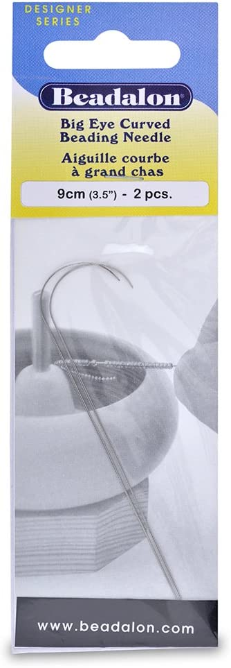 Beadalon 700A-300 Big Eye Curved Needles 3.5-Inch 2 Pieces Stainless