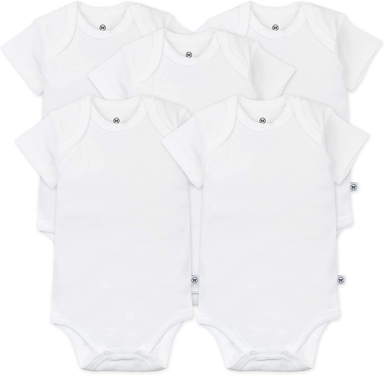 HonestBaby unisex-baby Organic Cotton Short Sleeve Bodysuits Multipack