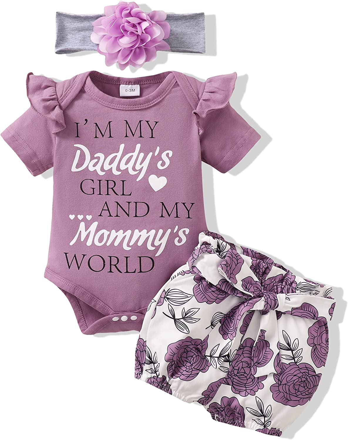 Newborn Infant Baby Girl Clothes Outfits Shorts Sets Stuff Romper Pants Cute Summer Clothes for Baby Girl