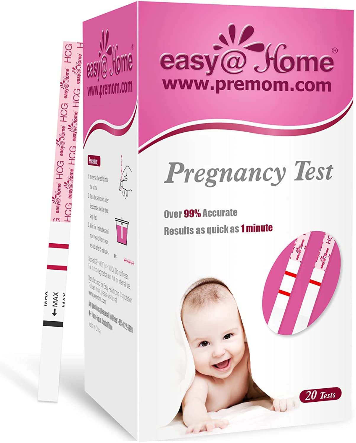 [email protected] Pregnancy Test Strips Kit, Powered by Premom Ovulation Predictor iOS and Android APP, 20 HCG Tests