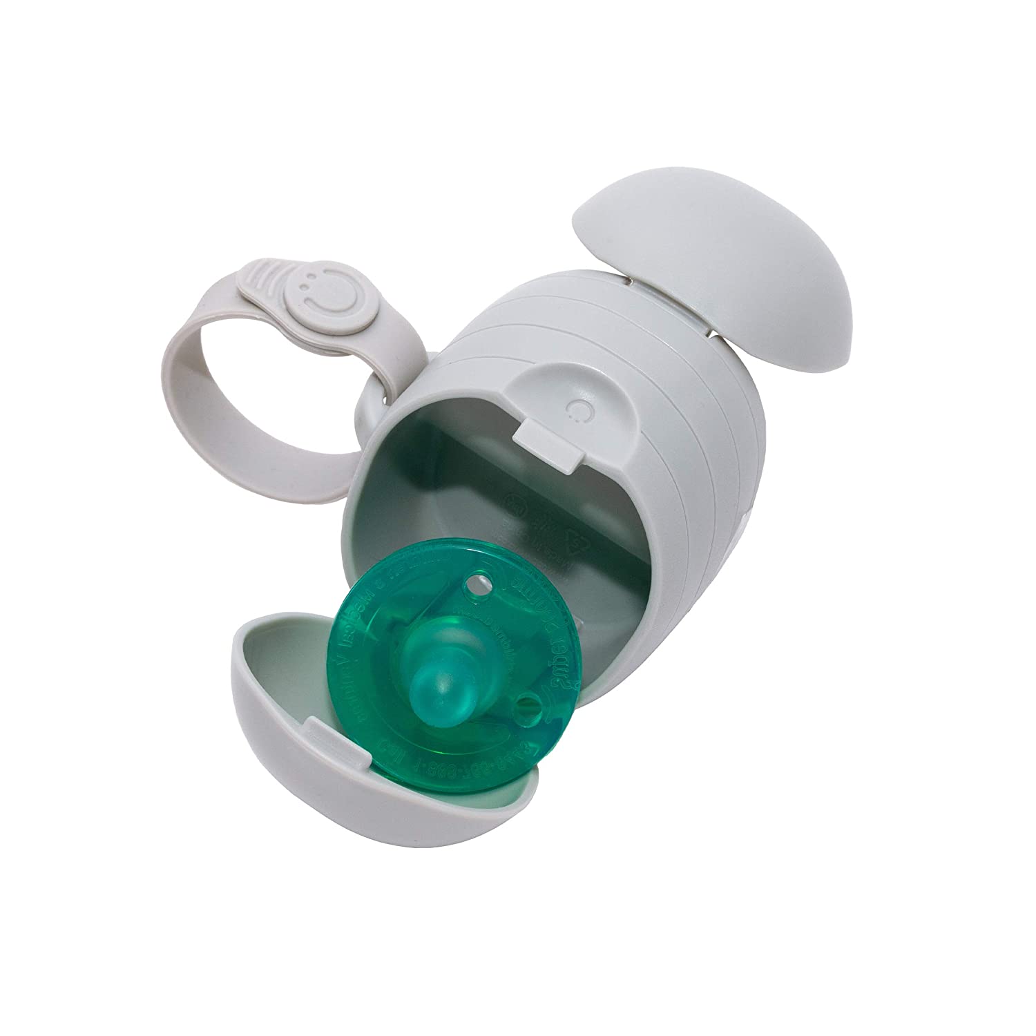 Ubbi On The Go Dual Pacifier Holder Keeps Baby’s Binkies Clean and Accessible Includes Silicone Strap, Grey