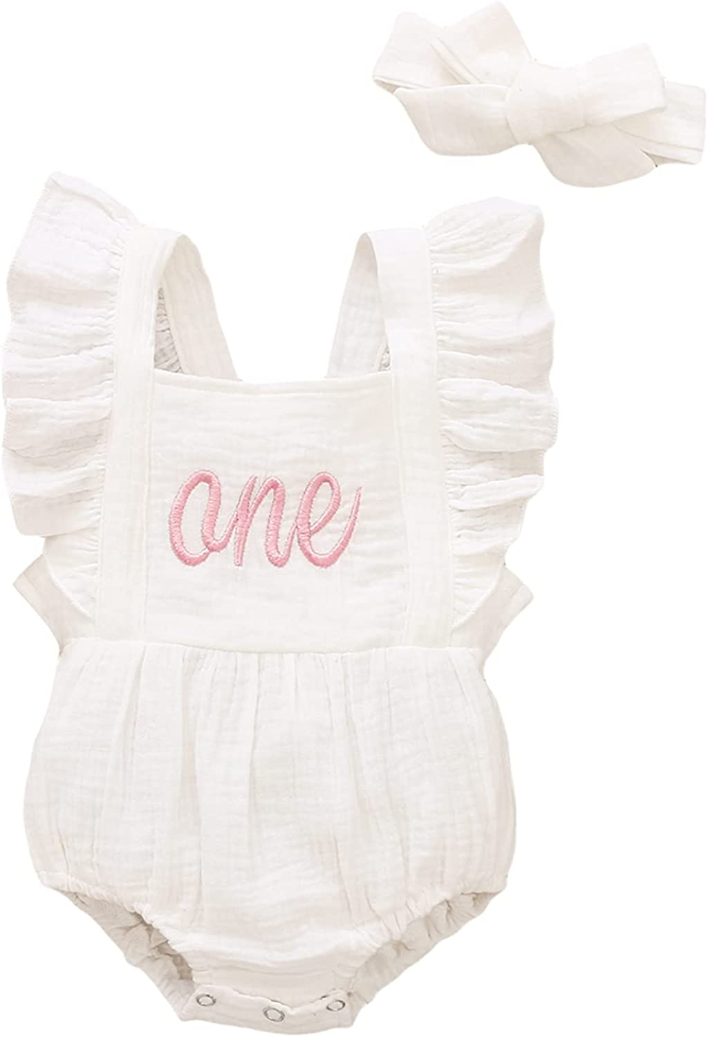 Aslaylme 1st Birthday Girl Outfit Baby Girls One Year Old Birthday Bodysuit