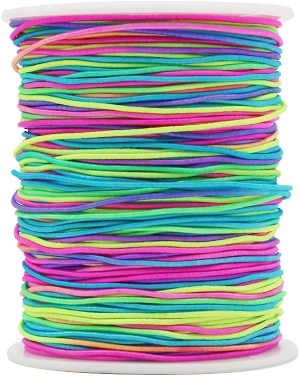 Tenn Well 1mm Elastic Cord, 328 Feet Colorful Beading Cord Stretchy String for Bracelets, Necklace, Jewelry Making and Crafts