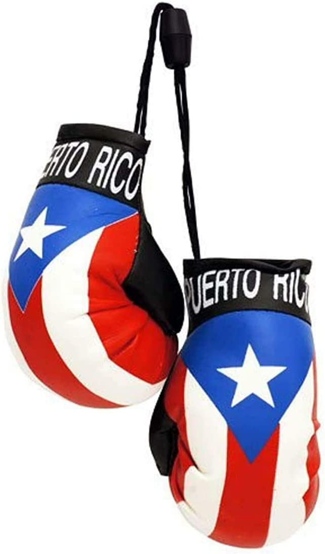 Puerto Rico Country Flag Mini Boxing Gloves to Hang On Car Mirror