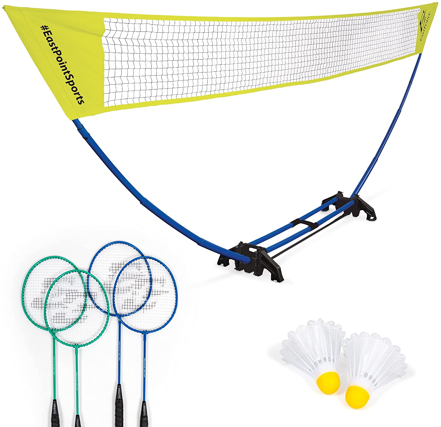 EastPoint Sports Badminton Sets Outdoor Games – Easy Setup Badminton, 4-Way Badminton, and Badminton Racket & Shuttlecock Sets