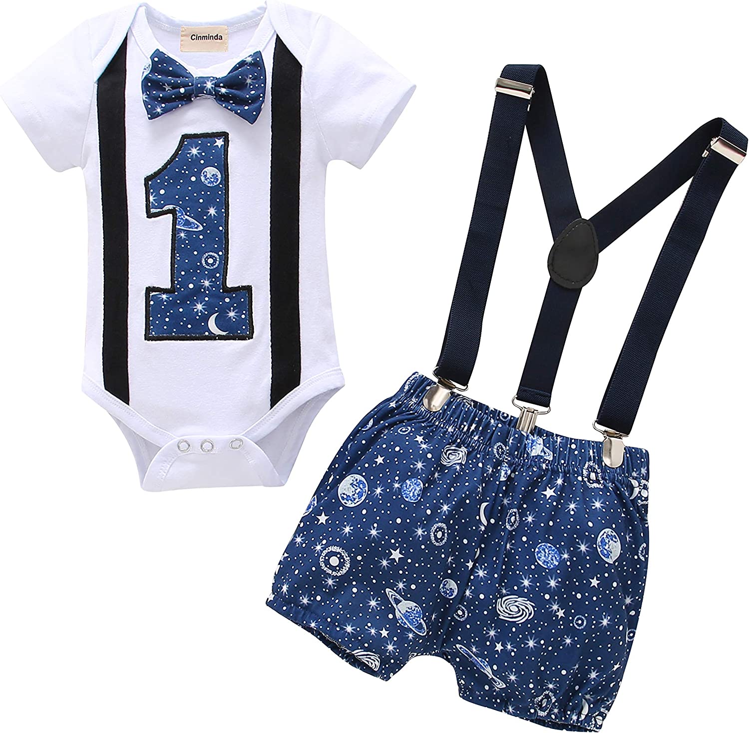 Baby Clothes 1st Birthday Outfits Short Long Sleeve Romper Pants Suspenders Strap Outfits Toddler Boy First Sets