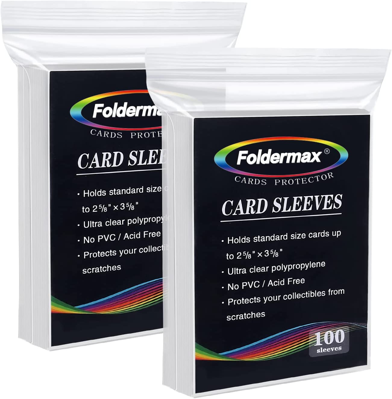 Foldermax Clear Penny Card Sleeves 200 Count, Plastic Soft Sleeves, Card Protectors Sleeves for Baseball Cards, Game Cards and Trading Cards, 100 Sleeves x 2pack