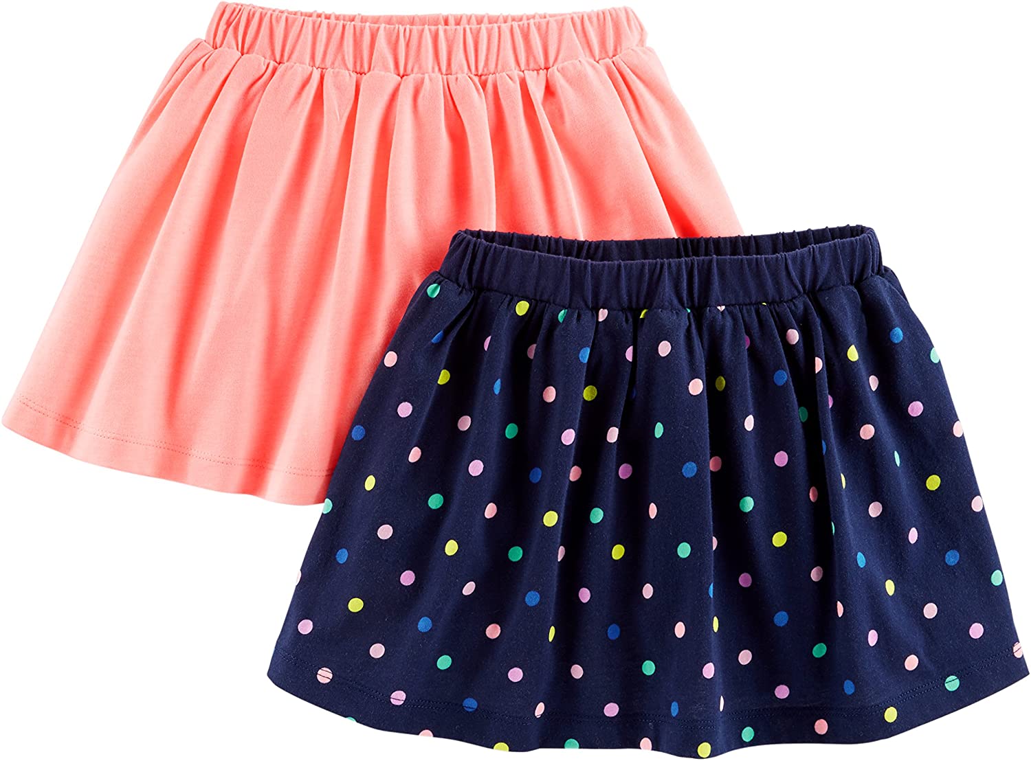 Simple Joys by Carter's Toddler Girls' Knit Scooters (Skirt with Built-in Shorts), Pack of 2