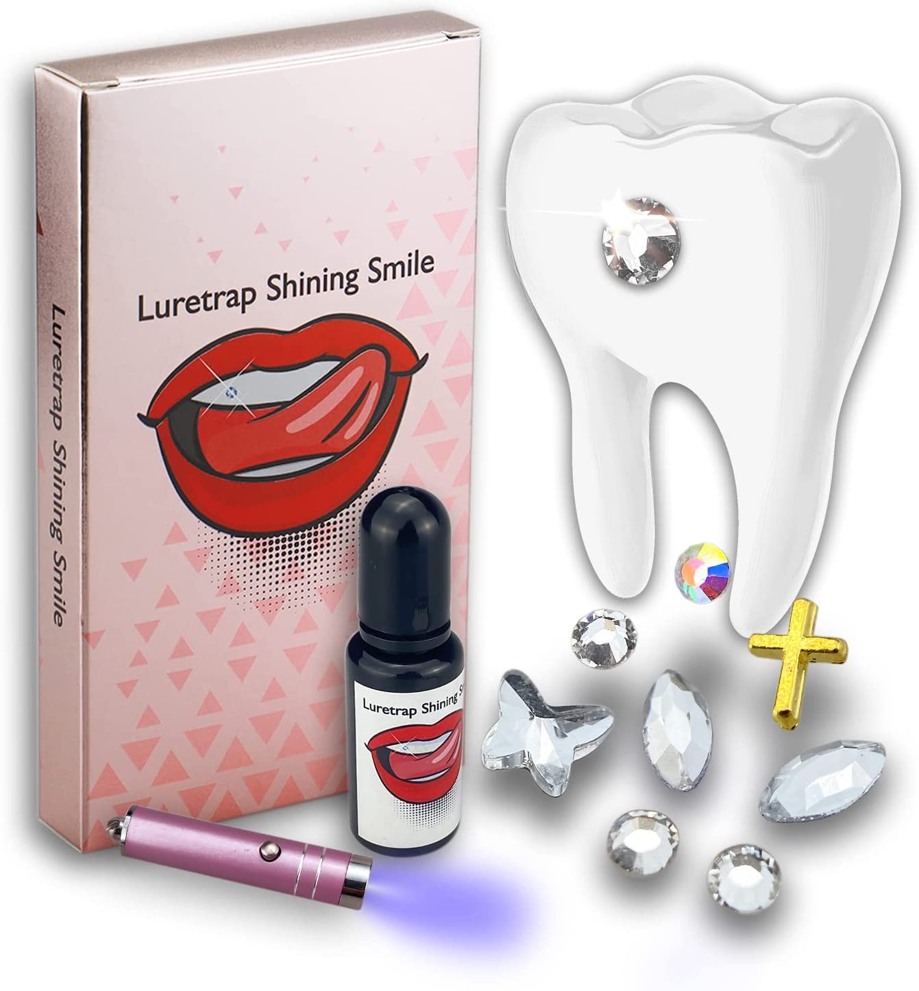 Luretrap-DIY Tooth Gem Kit with Curing Light and Glue,20 Pieces Crystals Jewelry Starter kit TikTok
