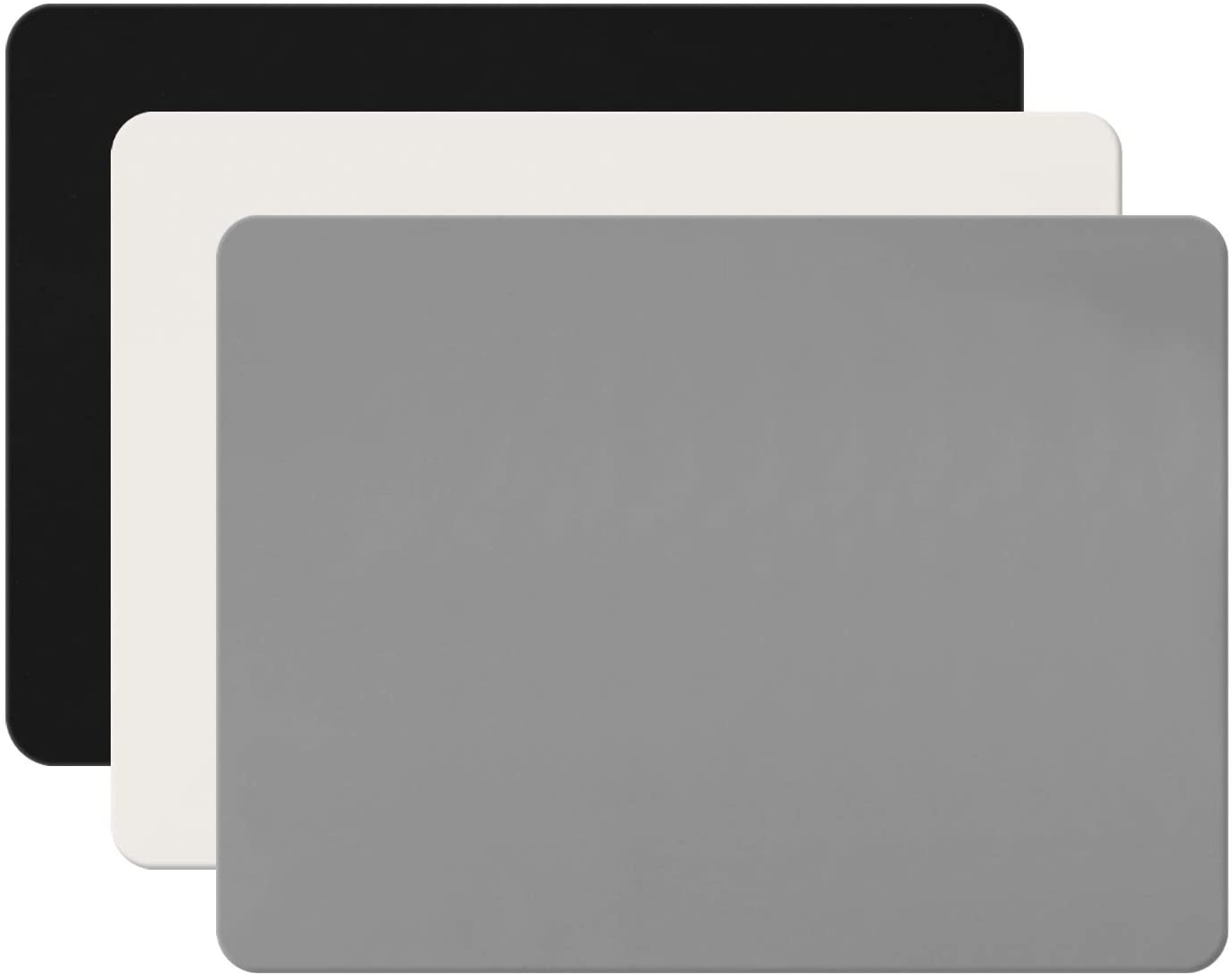 3 Pack Silicone Sheet for Crafts, Resin Jewelry Casting Molds Mat, Food Grade Silicone Placemat, Multipurpose Table Protector, Nonstick Nonskid Heat-Resistant, Black & Gray & Beige (15.7 x 11.8 inch)