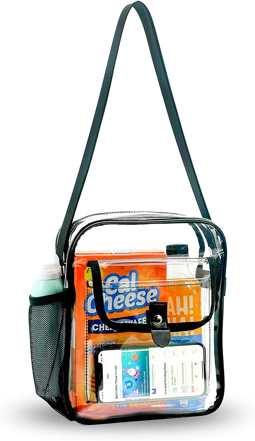 SPODEARS Clear Crossbody Purse Bag,Adjustable Strap Shoulder Handbag Stadium Approved for Concerts, Festivals