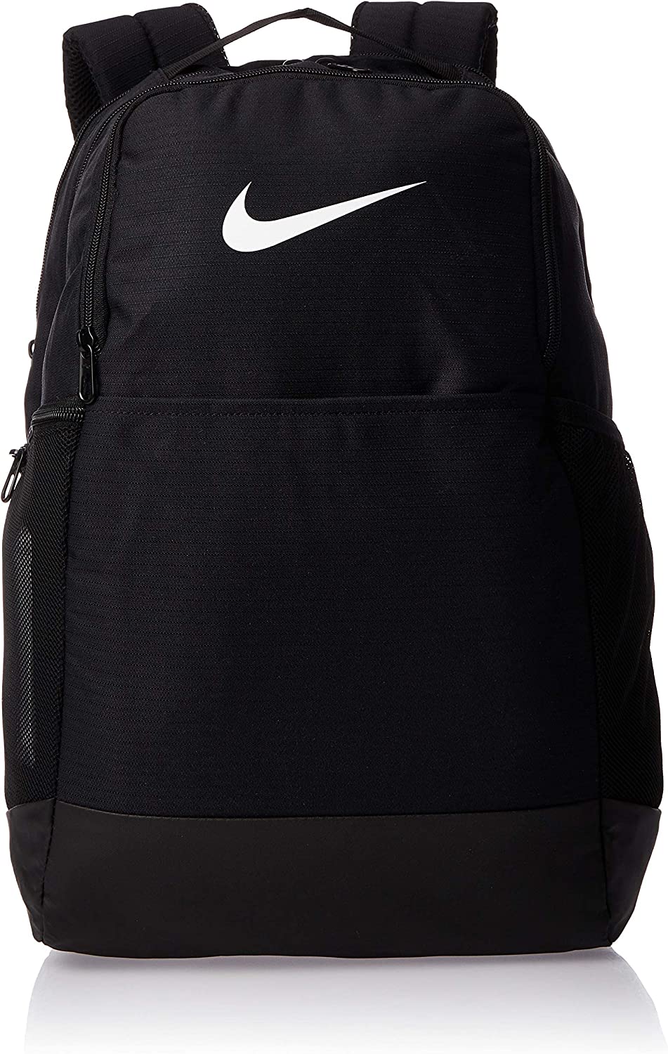 Nike Brasilia Medium Training Backpack, Nike Backpack for Women and Men with Secure Storage & Water Resistant Coating, Black/Black/White