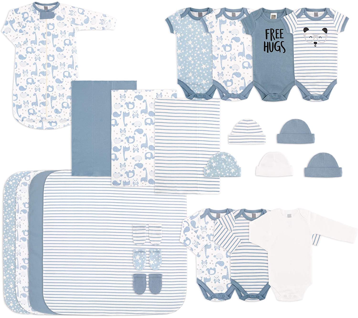 The Peanutshell Newborn Essentials Layette Gift Set for Baby Boys or Girls
