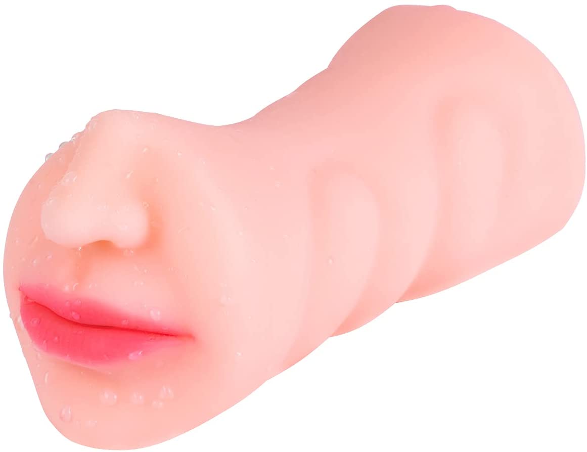 ZEMALIA Cyberskin Male Masturbators Pocket Pussy 3D Textured Vagina and Mouth Double Ends for Oral Blow Job Masurbation, Pleasure Sex Toys for Men with Realistic 9 inch Canal Strokers Stamina Training