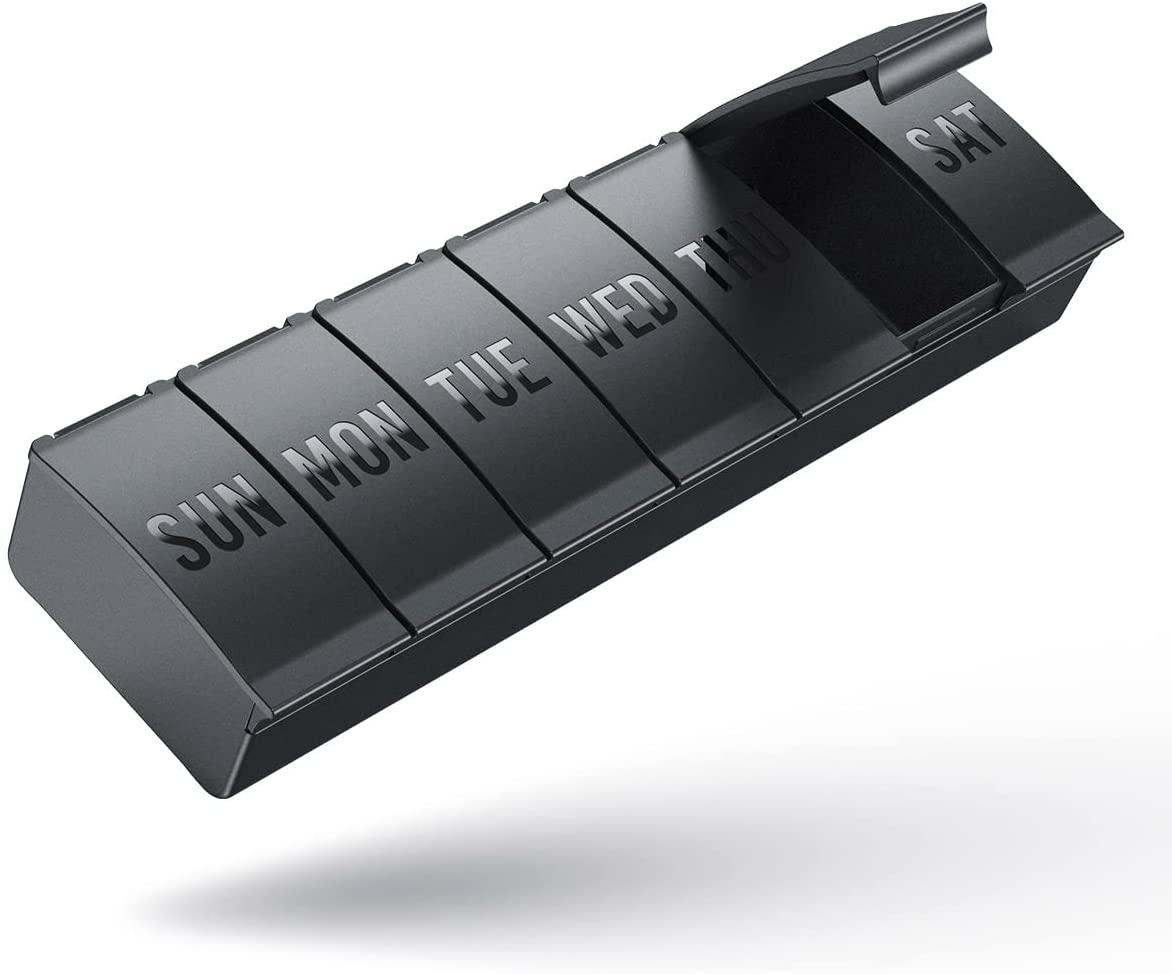 Large Pill Organizer Weekly, Barhon Daily Vitamin Case Box Large Capacity Compartments, 7 Day Pill Containers for Medicine Supplements Fish Oil