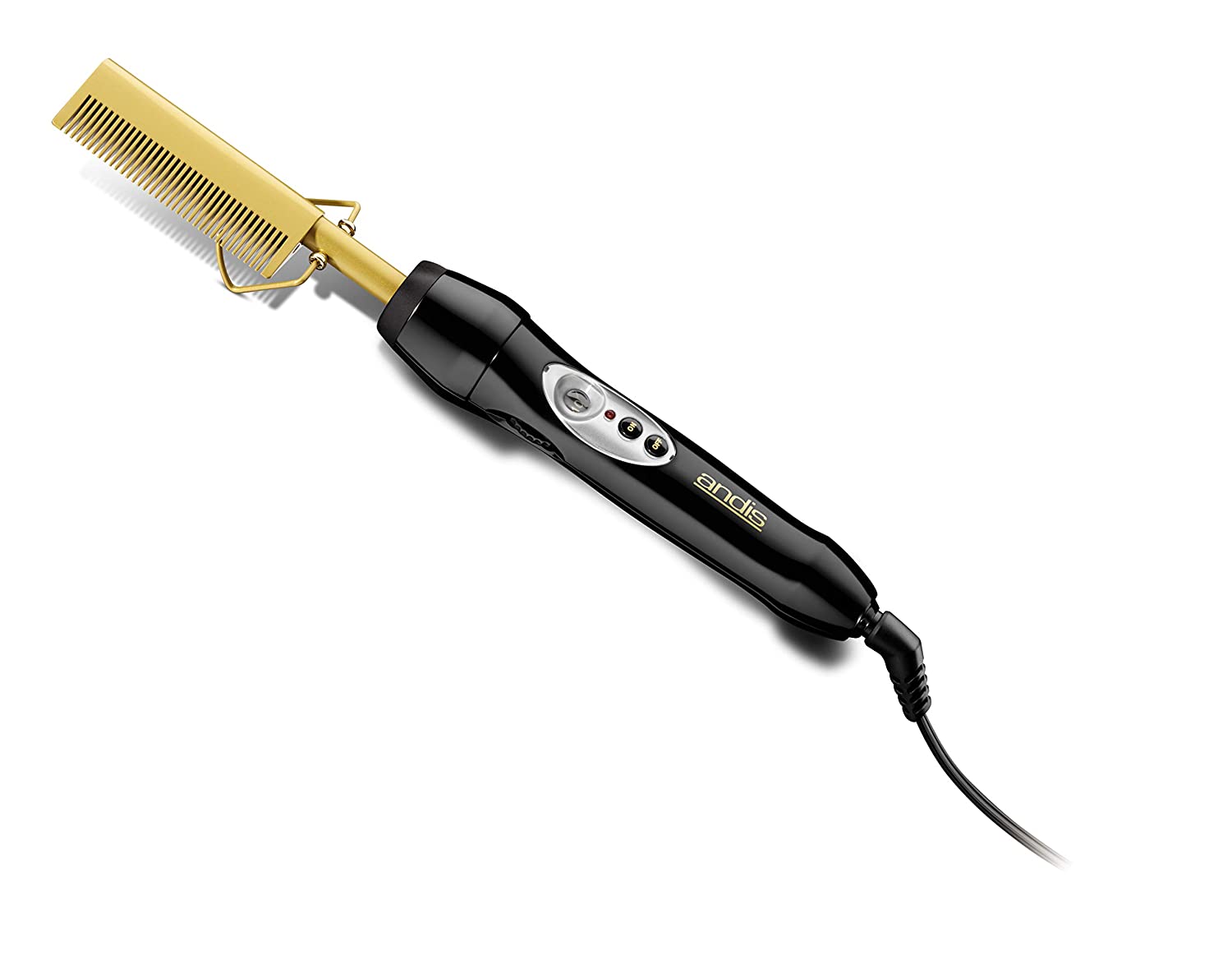 Andis 38300 Professional 450 F High Heat Ceramic Press Comb with Dual Voltage and Auto Shut-off, Gold, 1 Count