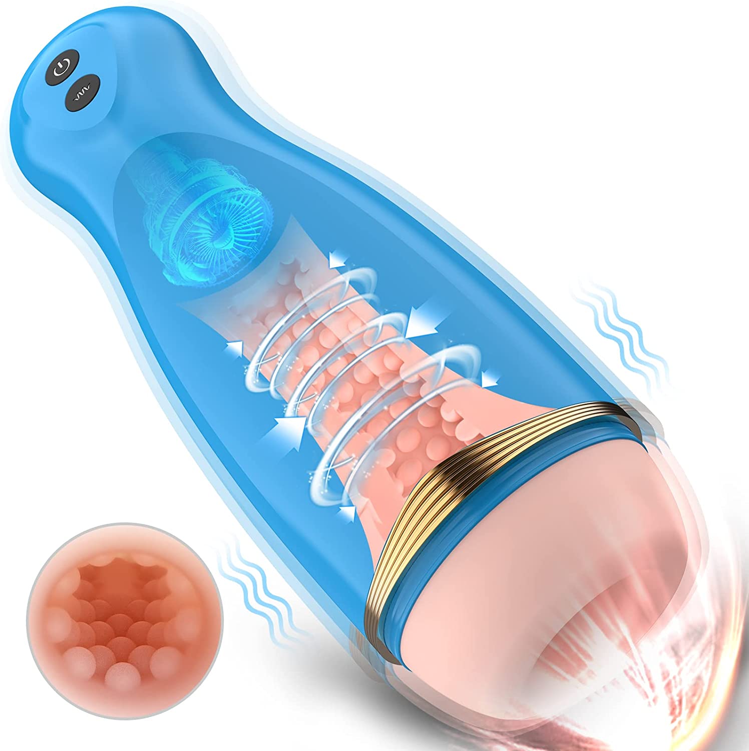 Automatic Male Masturbator with Powerful 10 Vibrations for Penis Stimulation, Electric Pocket Pussy for Male Stroker, Man Masturbation Sex Toy Oral Blowjob for Men