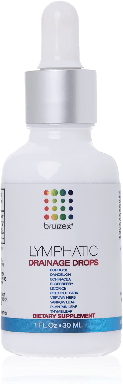 Lymphatic Drainage Drops for Liposuction, BBL, Tummy Tuck, 360 lipo, Lymphatic Massage I Natural Herbal Blend I Dandelion, Burdock Root, Echinacea, Licorice, Hibiscus, Red Root I 1 Fl Oz by Bruizex