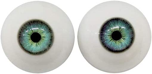 MIDYUID Acrylic Eyeballs 32mm Clear Lifelike Premium Plastic Eyes for TPE Silicone Dolls